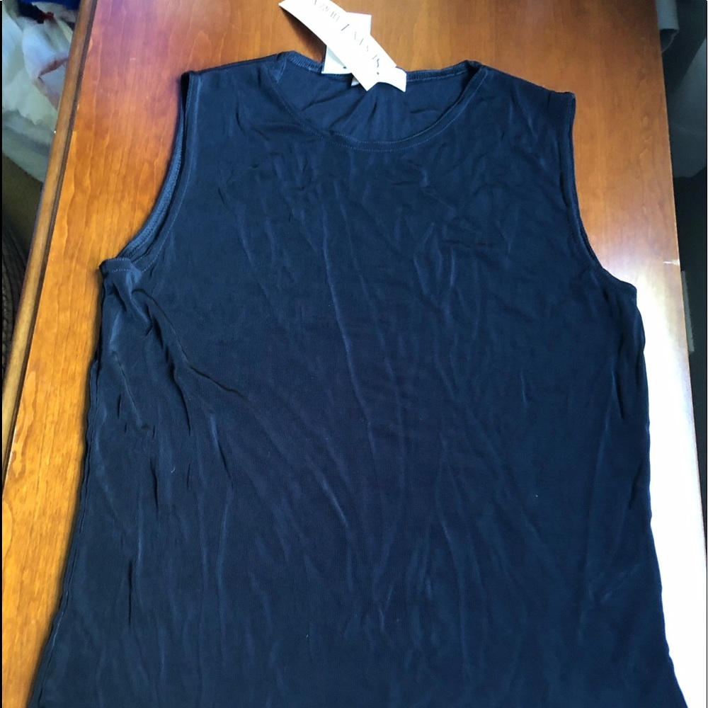 Susan Lawrence black knit sleeveless top